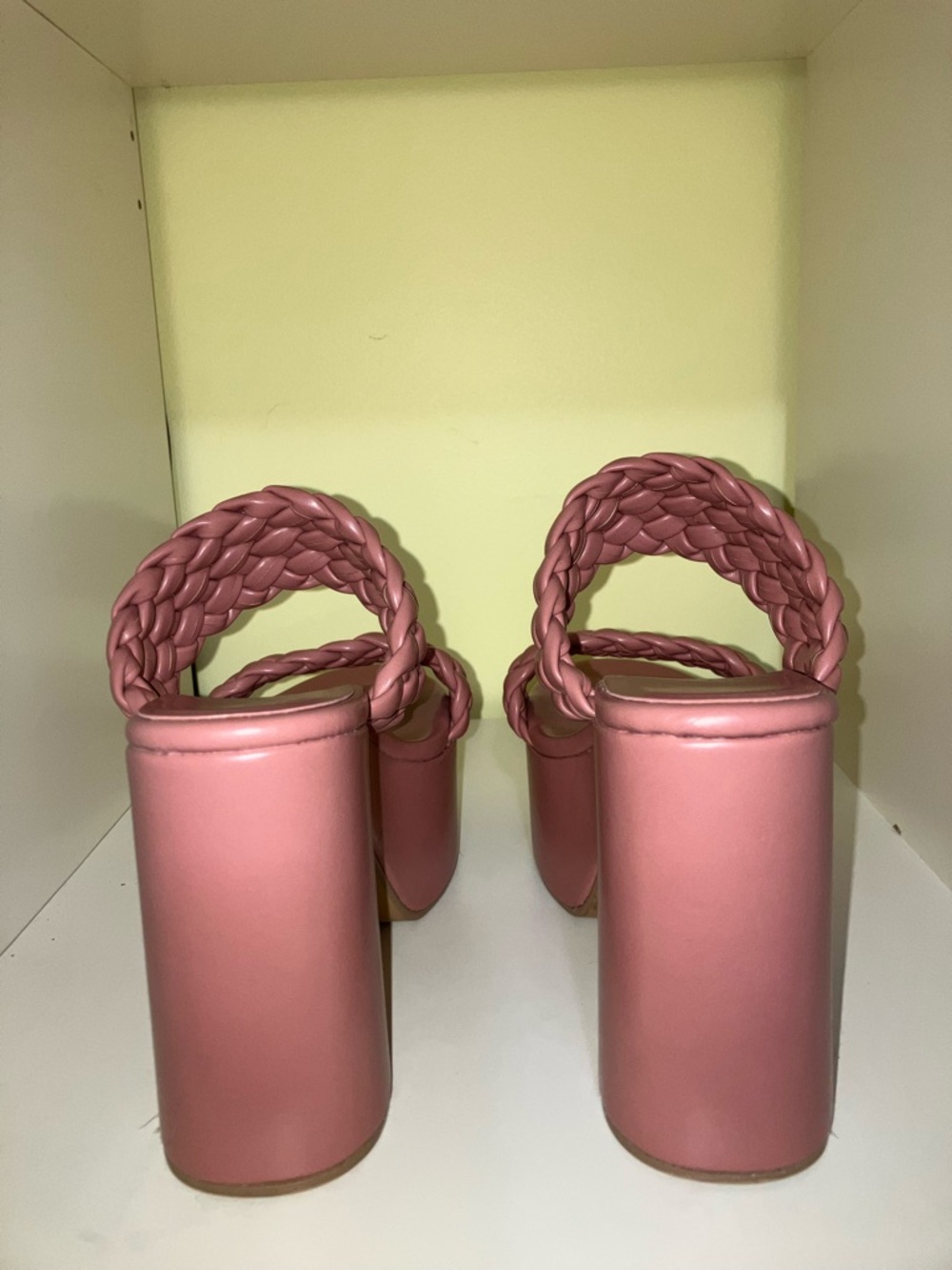 Jeffrey Campbell sexy boho pink extra high chunky platform heels sandals sz 7 - Picture 3 of 6